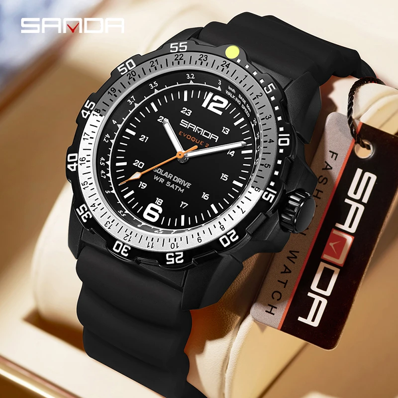 Luxury Watch With Arabic Numerals - SANDA New Luxury Men's Solar-powered Watch