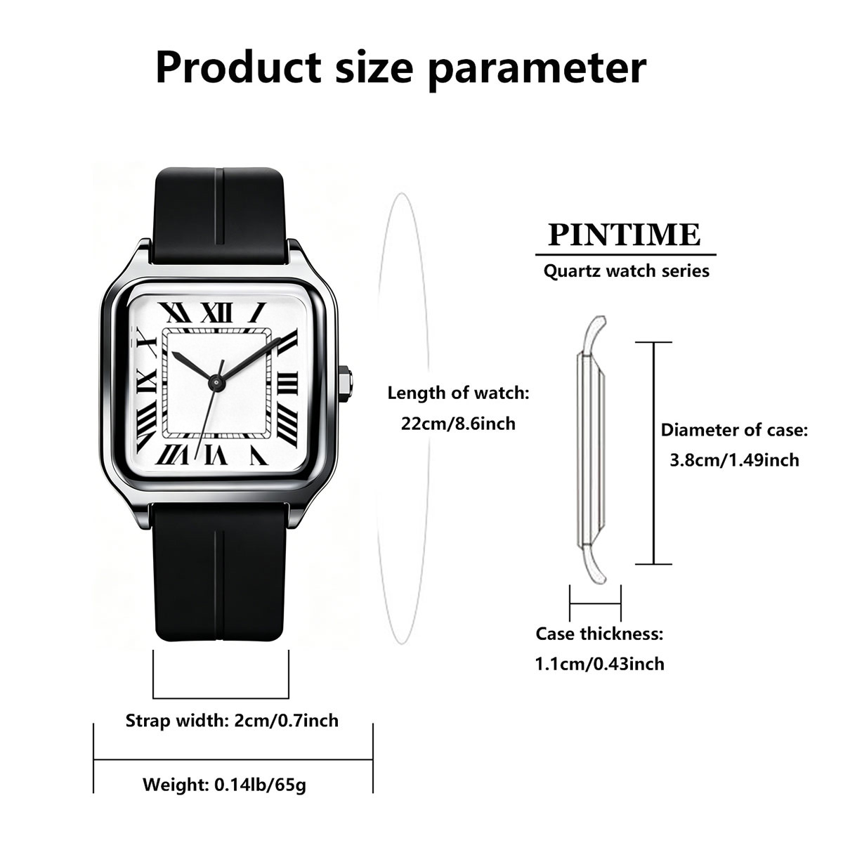 Men's Square Luxury Watch, wit - đánh giá và giá Luxury Watch With Arabic Numerals