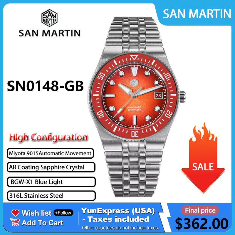 San Martin SN0148GB 40mm Ename - đánh giá và giá Cloisonne Enamel Dial