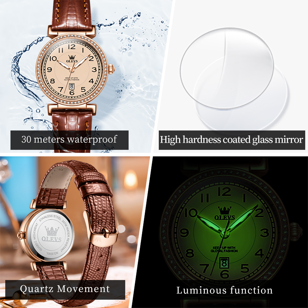 OLEVS 5590 Luxury Brand Women' - đánh giá và giá Luxury Watch Diamond
