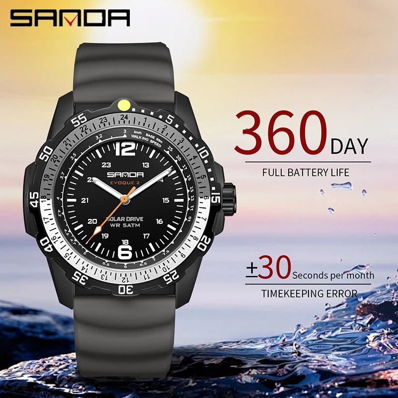 SANDA New Luxury Men's Solar-p - đánh giá và giá Luxury Watch With Arabic Numerals