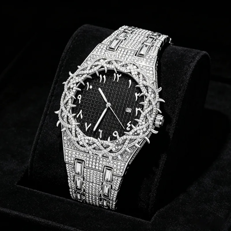 Iced Out Bling Men Quartz Watc - đánh giá và giá Luxury Watch With Arabic Numerals