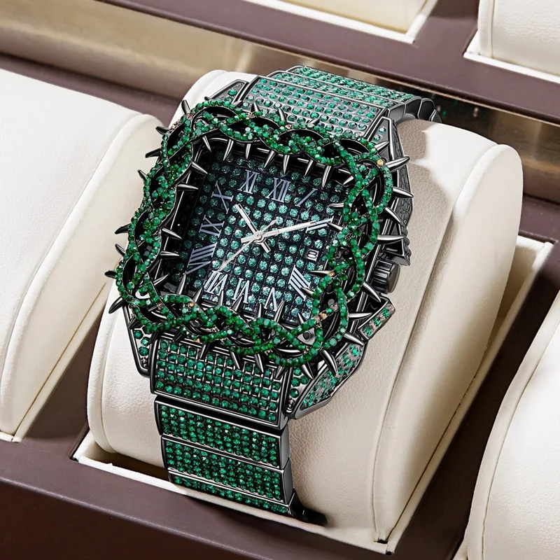 Iced Out Bling Men Quartz Watc - đánh giá và giá Luxury Watch With Arabic Numerals