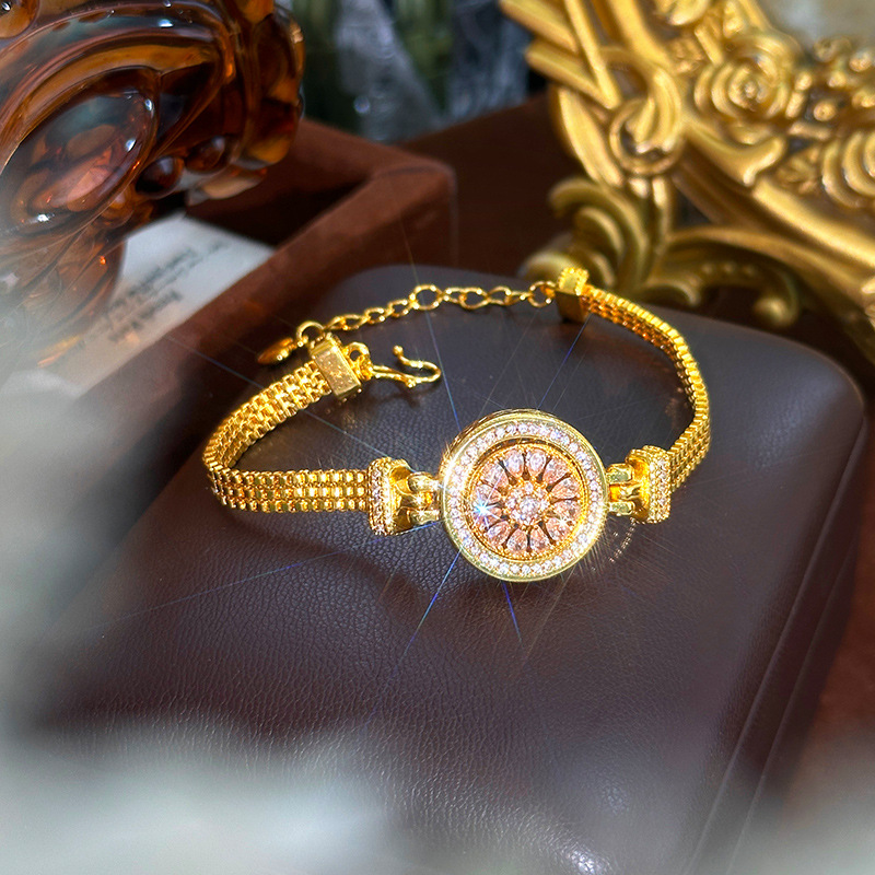 24k Gold 9999 Light Luxury Dia - đánh giá và giá Compass Watch Luxury