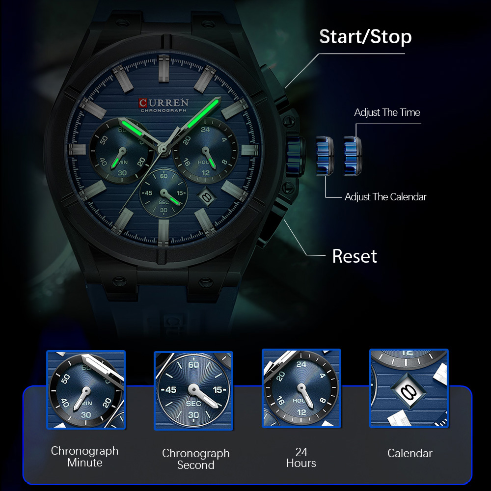 CURREN Luxury Men‘s Chronograp - đánh giá và giá Luxury Watch Apple