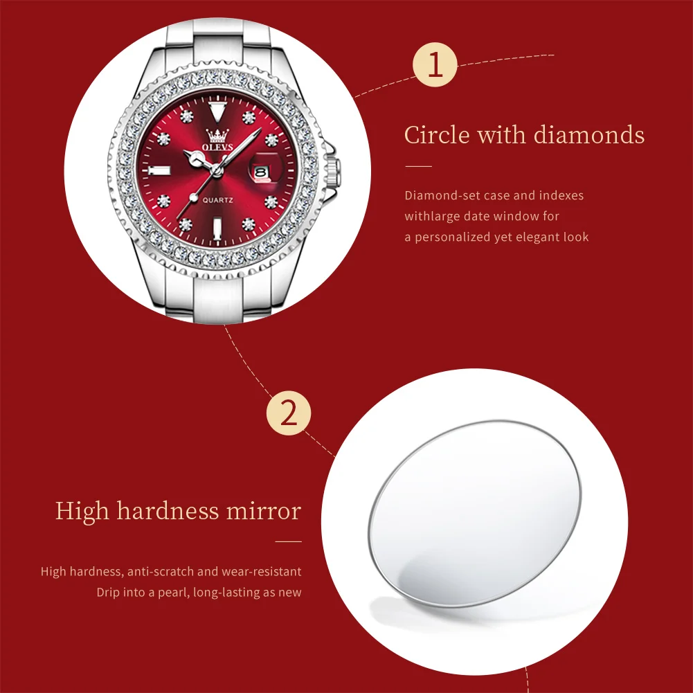 OLEVS 1pc Fashion Diamond Wome - đánh giá và giá Luxury Watch Diamond